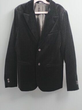 ZARA Boys Black Velvet Blazer, NEW size 14